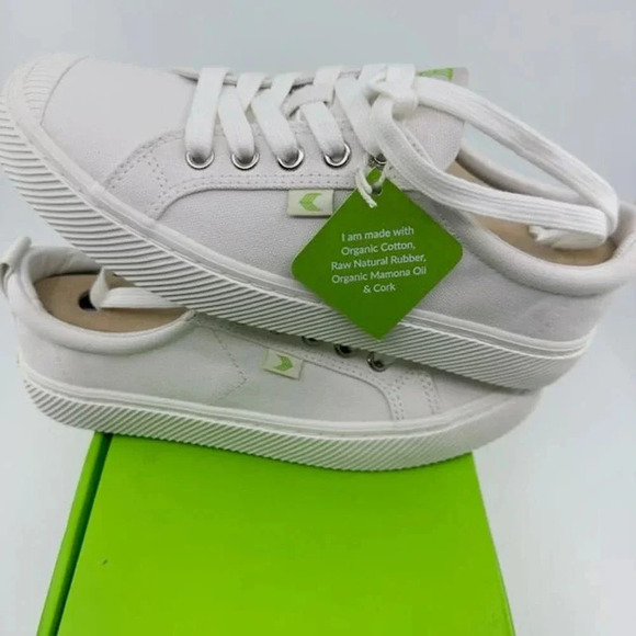NEW Cariuma Oca Low Top Lace Up Organic Canvas Sneakers Off White Unisex W7.5 M6 - Picture 4 of 7